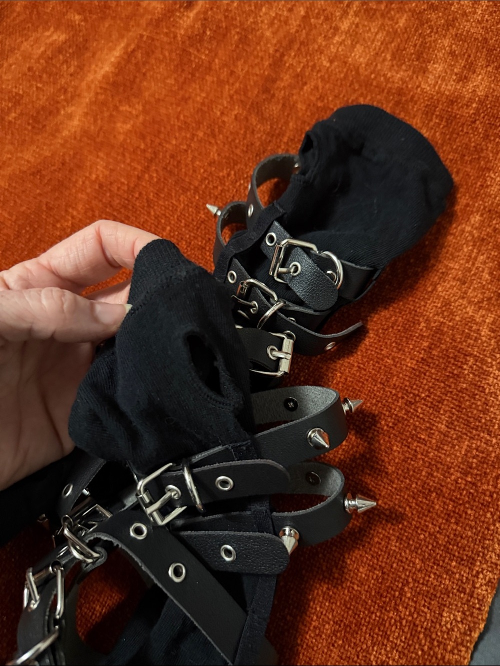 Dolls Kill | Black Spiked Buckle Arm Warmers | NWOT | OS - Picture 5 of 6